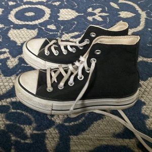 Black Converse, high platform, size 5